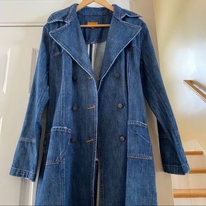 Coats | Vintage Denim Trench Coat 
